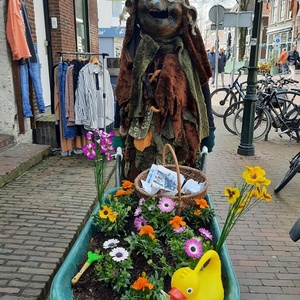 Tuintrol met plantjes voor in de pot